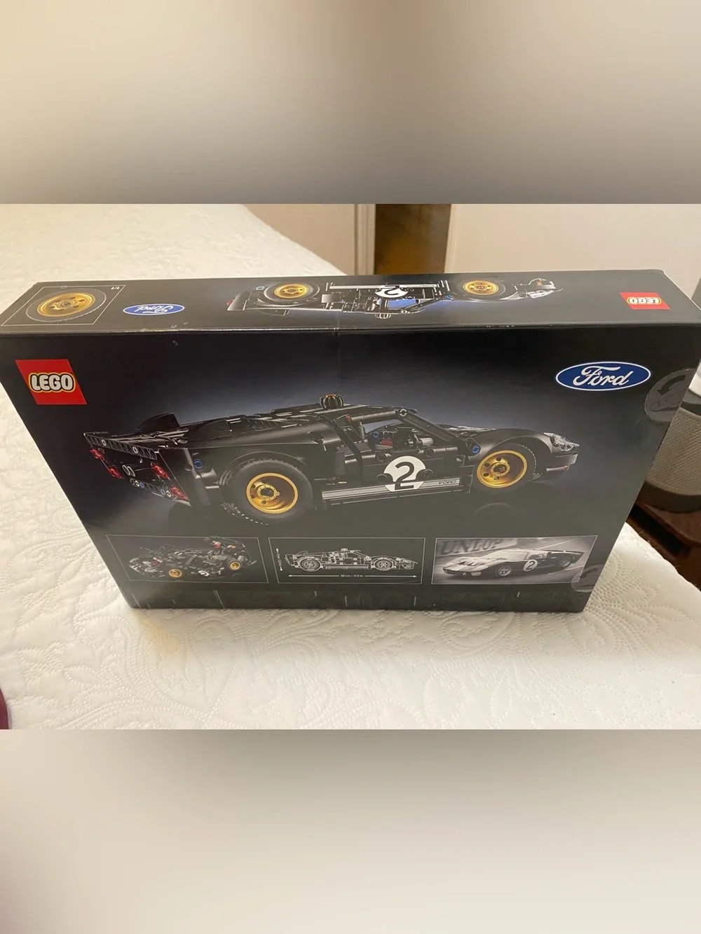 Lego Technic 1966 Black Ford GT40 MK II Race Car Model with Gold Wheels